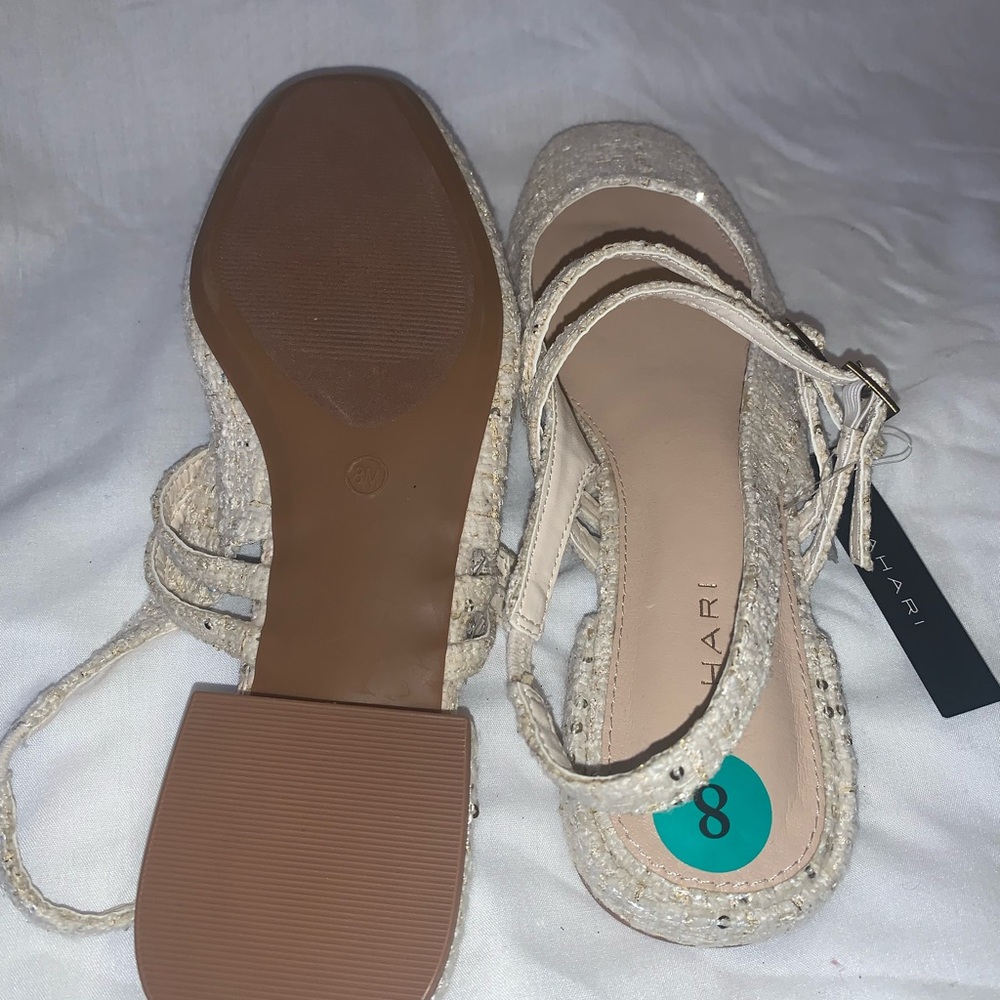 Tahari Cream Espadrille Sandals